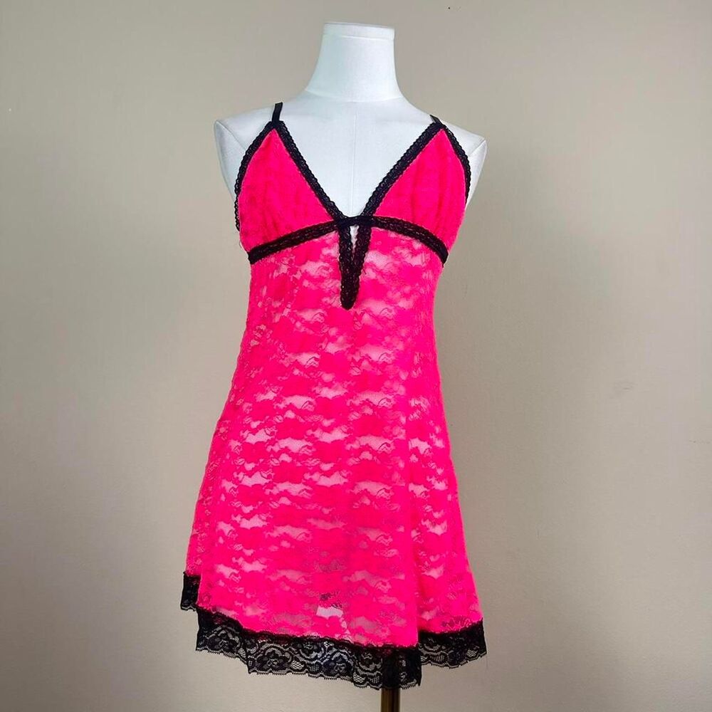 Hot Pink Lace Just Sexy Lingerie Slip